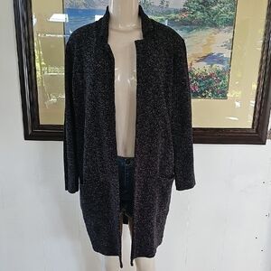 Lucky Brand Women's Black Open-Front Sweater Size Medium